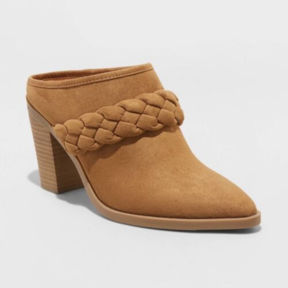 Universal Thread Women's Cognac Avis Mule Heels w/ Memory Foam Size: 8.5 NWOT